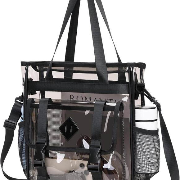 Heavy-Duty Clear Tote Bag 12x6x12 - Stylish & Water-Resistant for Events - Picture 1 of 9